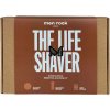 MenRock, The Life Shaver Sandalwood sada krém na holenie 100 ml + štetka na holenie + stojan na štetky