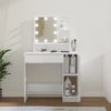 Toaletný stolík s LED lesklý biely 86,5x35x136 cm
