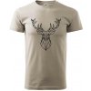 Geometria - Veľký jeleň - Klasické pánske tričko vyššej gramáže - L ( Ľadovo sivá )