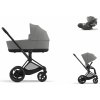 Cybex Platinum CYBEX e-Priam Travel Set + Cloud T Plus i-Size mirage grey 2023 matt black