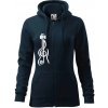 Husľový kľúč gitara - Mikina dámska trendy zipper s kapucňou - XS ( Tmavomodrá (veľmi tmavá - skoro čierna) )