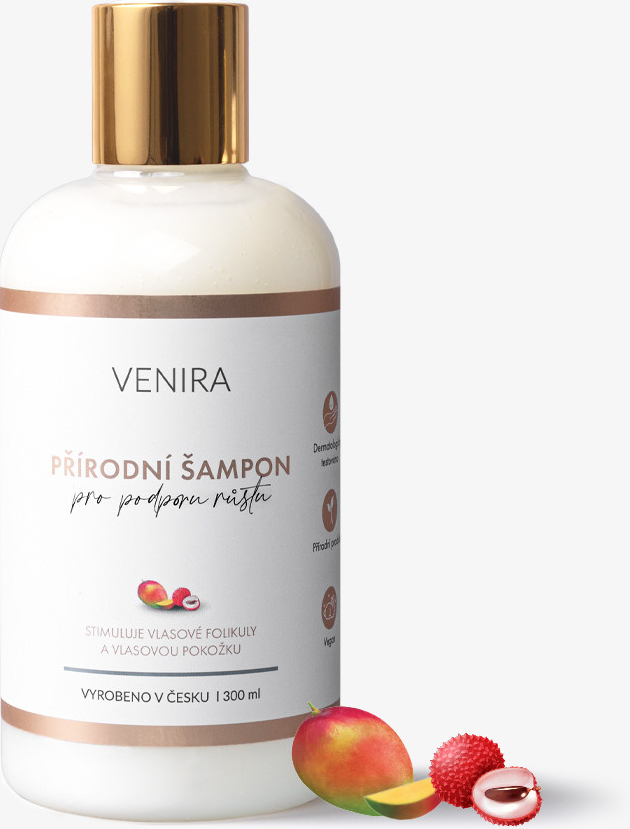 VENIRA prírodný šampón pre podporu rastu vlasov mango-liči mango-liči 300 ml