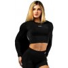 Nebbia Seamless crop top s dlhým rukávom POWER 892 - S - černá