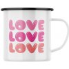 Plechový hrnček s potlačou Love, Love, Love