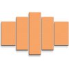 Sablio Obraz - 5-dílný Biele čiarky na oranžovej - 125x90 cm