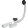 AlcaPlast A507BLACK - Sifón vaňový CLICK/CLACK, dĺžka 57 cm, kov, čierna-mat
