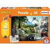 Schleich 56239 Schmidt Puzzle 40 ks-ové Wild Life + 2 Schleich figúrky
