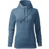 Klarinet nápis - Mikina dámská Cape s kapucí - L ( Denim )