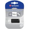 Verbatim USB flash disk, USB 2.0, 16GB, PinStripe, Store N Go, čierny, 49063, USB A, s výsuvným konektorom