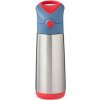 b.box Termoska na pitie so slamkou 500 ml - modrá/červená