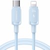 JOYROOM dátový a nabíjací kábel PD 20W USB-C / Lightning pre iPhone / iPad / iPod / AirPods - 1,2 m - svetlomodrý - možnosť vrátiť tovar ZADARMO do 30tich dní