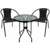 SLOVAKIA TREND Set balkónový ALESIA, šedý, stôl 70x60 cm, 2x stolicka 52x55x73 cm, oceľ