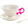 Seletti Šálka na čaj s podšálkou a lyžicou I-WARES, fuchsiová