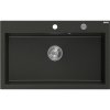 Mexen Elix granitový kuchynský drez 1-komorový 800 x 500 mm, čierny/zlatý metalik, sifón chróm - 6527801005-75