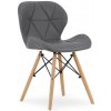 Jedálenská stolička LAGO ekokoža sivá (hnedé nohy)