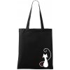 Zamilovaná mačka spredu - Taška bavlnená - 42 x 38 cm ( Čierna )