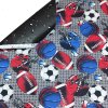 Nepremokavá látka Kodura Kocka Futbal, farba šedá, metráž 150 cm