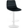 Design-Shop Barová stolička Lex - zamat, biely rám - čierna