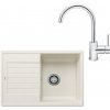 SET424 - Gránitový drez Blanco Zia 45 S Compact biela soft + Kuchynská batéria Rosan Zerro JZ38101 chróm