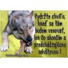 Pozorpes.sk, výstražná tabuľka (Československý vlčiak)
