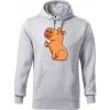 Kapybara s palcom hore - Mikina pánska Cape s kapucňou - 4XL ( Svetlosivý melír )