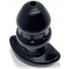 Oxballs Drain-O Flow-Thru Plug Large, čierny silikónový análny kolík 13 x 6,5 cm