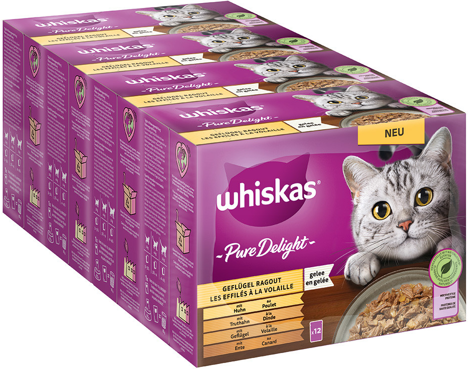 Whiskas Pure Delight hydinové ragú v želé 144 x 85 g