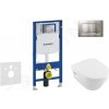 GEBERIT Modul na závesné WC s tlačidlom Sigma30, matný chróm/chróm + Villeroy Boch - WC a doska, DirectFlush, SoftClose, CeramicPlus