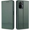 Peňaženkové kožené puzdro AZNS Calf na Xiaomi Redmi Note 10/10S - Tmavo zelená