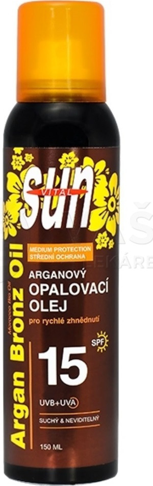 Vivaco Sun Argan Bronz Oil Spray opaľovací prípravok SPF15 150 ml