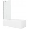 MEXEN/S - Cubik obdĺžniková vaňa 150 x 70 cm s panelom + vaňová zástena 80, transparent, chróm 550315070X9408110100