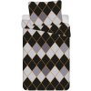JERRY FABRICS 3D Obliečky Káry čierne Polyester - mikrovlákno 140/200, 70/90 cm