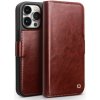 Puzdro QIALINO na iPhone 15 Pro Max Kožené hnedé
