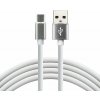 Kábel USB - USB-C silikónový everActive CBS-1CW 1m s podporou rýchleho nabíjania až 3A, biely