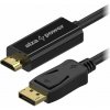 Video kábel AlzaPower Core DisplayPort (M) na HDMI (M) FullHD 1.5m čierny (APW-CBDPHDF15B)