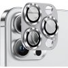 NORTHJO tvrdené sklo s kovovým rámčekom na ochranu šošoviek fotoaparátu pre iPhone 13 Pro / 13 Pro Max - strieborné - možnosť vrátiť tovar ZADARMO do 30tich dní