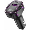 XO BCC12 Bluetooth FM transmitter USB-A + USB Type-C zásuvka, MP3, 3,1 A, 15 W, čierna