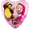 Fóliový balónik srdca Máša a Medveď 45 cm