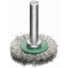 Lessmann 413342 | Rotačná kefa so stopkou priemer 6 mm nehrdzavejúci drôt, zvlnený priemer 30x6 / 0,20 nerezový drôt, zvlnený
