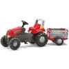 Šlapací traktor Rolly Junior RT s vlečkou červeno-šedý (1028800261)