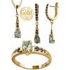 A-B Jewelry set Orion with moldavite and garnets in yellow gold 200000106
