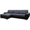 Sedacia súprava, čierna/tmavosivá, ľavá, EMILY ROH MALÝ