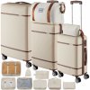 tectake 405956 súprava cestovných kufrov madison, 13-dielna, zámok tsa - krémová