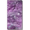 Sklenené hodiny vertikálne Fialové drevo 30x60 cm