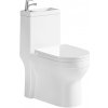 CERANO - WC kombi s umývadlom Hygisink, Rimless + UF sedátko - zadný/spodný odpad - biela lesklá - 71,5x36 cm
