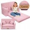 Detské kreslo Flumi Rozkladacia pohovka ružová