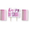 Set sviečok Glitz - ružové Happy birthday 13ks