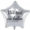 PartyDeco Fóliový balón s textom - Strieborná hviezda 70 cm