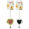 Hračka pro ptáky zrcátko srdce plast