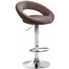 Design-Shop Barová stolička Olinda - zamat, chróm rám - hnedá